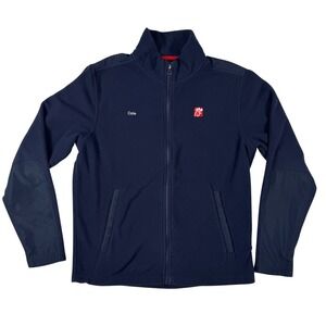 Oobe Chick-fil-A Fleece Jacket Mens Medium Navy Blue Good Full Zip Cole Name